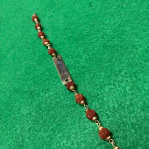 Rudraksh Rakhi Gold Plated (with name)