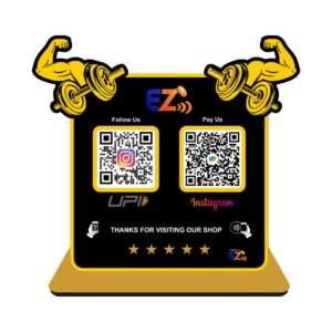 Customised Smart NFC 2 QR Standee | UV Printed | Gym Edition | Black