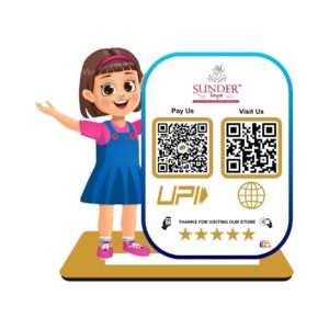 Smart NFC 2 QR Standee with Lamp | UV Printed