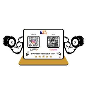 Customised Smart NFC 2 QR Standee | UV Printed | Gym Edition | White