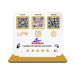 Smart NFC 3 QR Standee | UV Printed