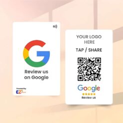 Custom NFC Google Review Card | Custom logo & Design Available | White 02