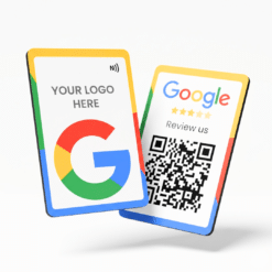 Google Review NFC & QR Card - Custom logo & Design Available | White