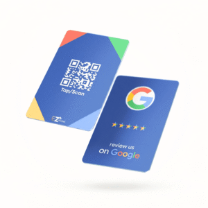 Google Review NFC & QR Card | Custom logo & Design Available | Blue
