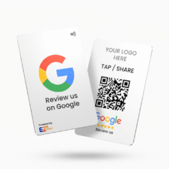 Google Review NFC & QR Card | Custom logo & Design Available | White
