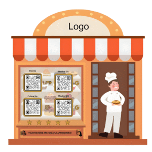 Smart NFC 4 QR Standee | UV Printed | Bakery Business | 12x12