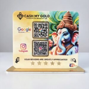 Smart NFC 2-in-1 Ganesh Maharaj Google & Instagram Standee | 8 x 7 inch