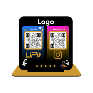 Smart NFC 2 QR Standee | UV Printed | Theme Based | Black