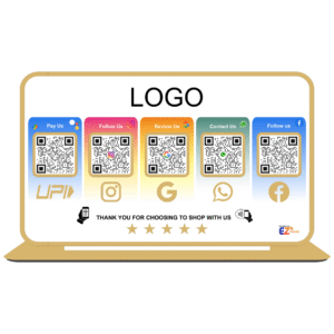 Smart NFC 5 QR Standee | UV Printed  | Premium | Theme Based | White