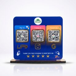 Smart NFC 3 QR Standee | UV Printed  | Theme Based | Blue