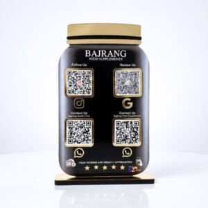Smart NFC 4 QR Standee | UV Printed | Gym Custom Shape Standee | Supplement Style
