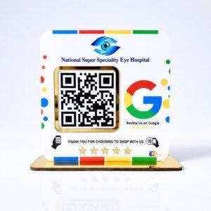 Smart NFC Single QR – Tabletop Standee – Big QR Google Review - 8 x 8 inch