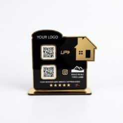 Home Shaped - Premium Smart NFC 2-in-1 Standee - Logo Cutout for Real Estate