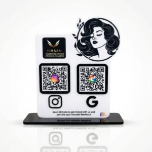Smart NFC 2-in-1 Tabletop Standee For Salons & Beauty Parlours - Girl