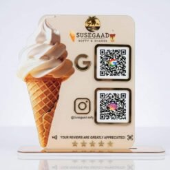 Ice Cream Cutout Smart NFC 2QR Standee - For Ice Cream Parlour