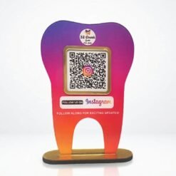 Dental Tooth Shaped NFC Single QR Instagram Theme Standee - For Dentists