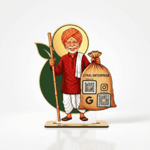 Smart NFC 2-in-1 QR Standee - Indian Farmer
